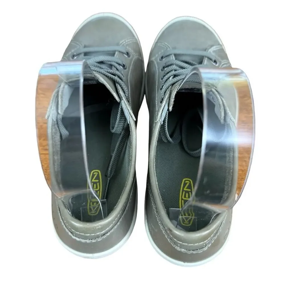 Keen Lorelai Sneakers Olive Green Leather Lace Up Sneakers Casual Shoes sz 6